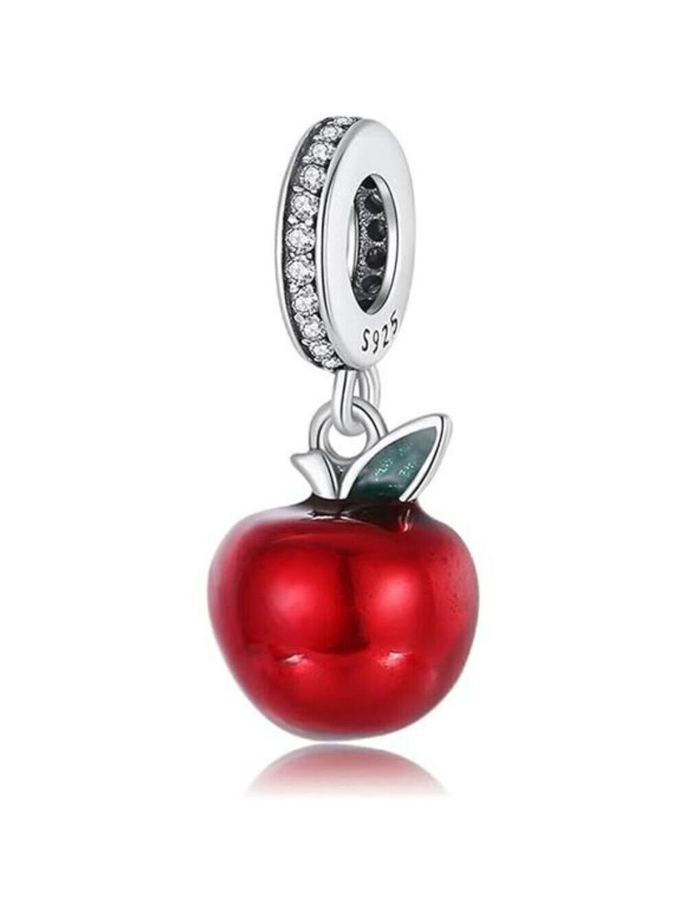925 sterling silver gold love heart cherry blossom dangle charm fits Pandora bra - Picture 5 of 5